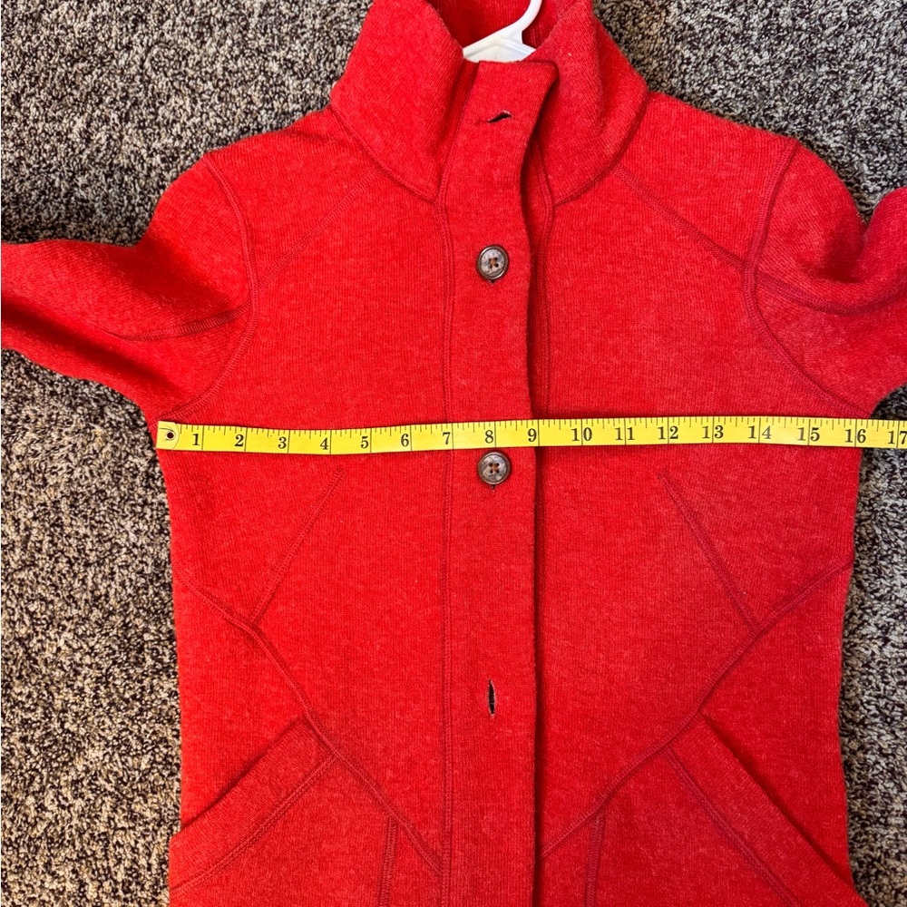 Marmot Womens Button Up Front Fleece Jacket Size XS Vibrant Red 2 Front Pockets - Picture 10 of 12
